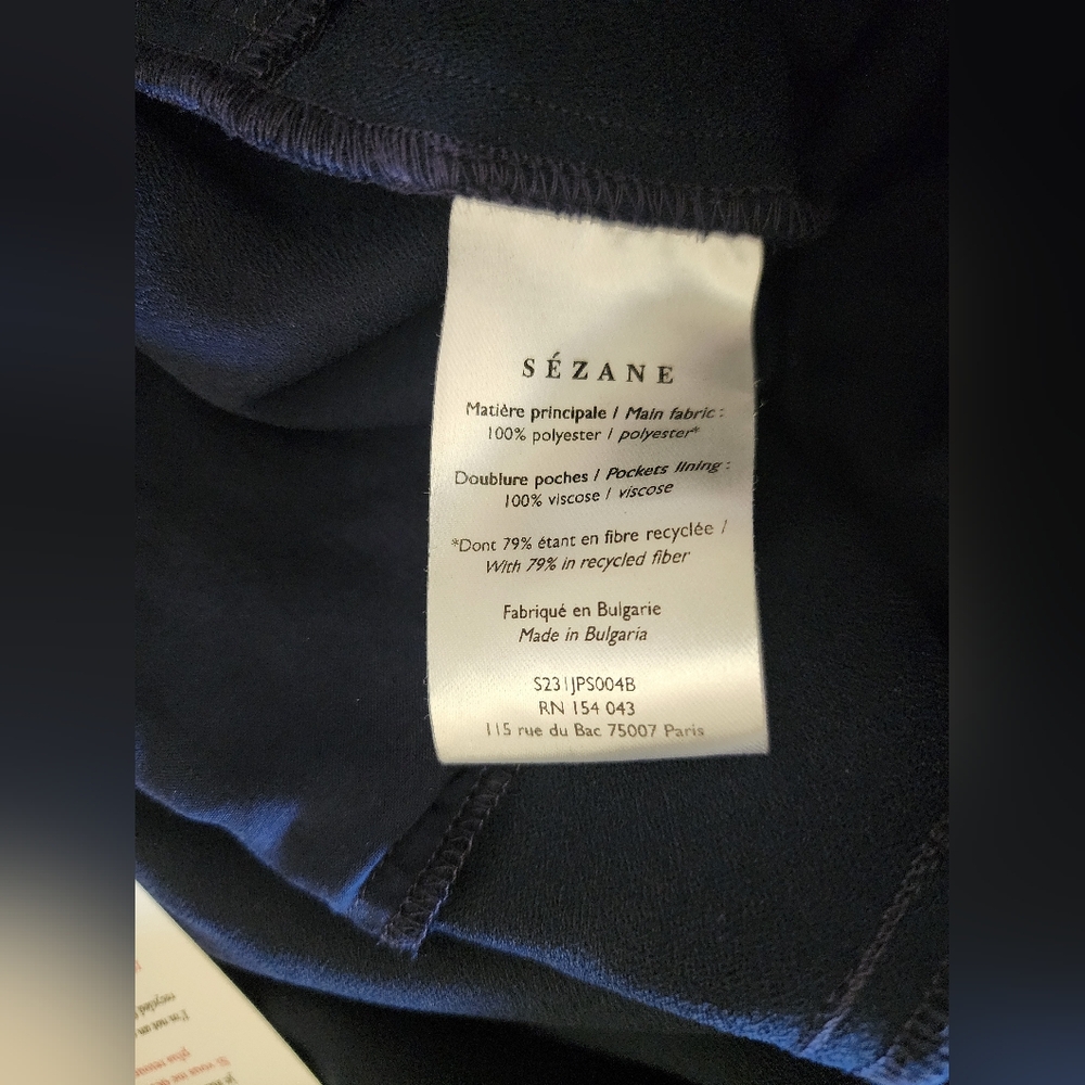 NWT Sezane Heaven Marine Jumpsuit Wrap Front Belted US 10 UK 14 Lightweight - Picture 11 of 14